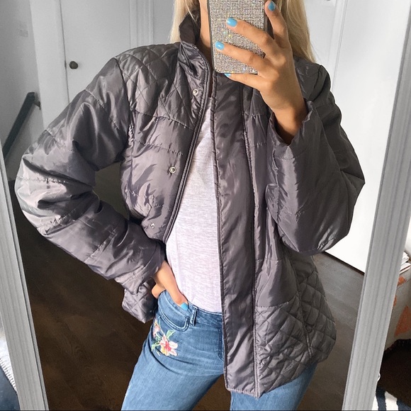 🐑 GABRIELLA VICENZA GREY SHIMMERY PUFFER JACKET! - Picture 7 of 12